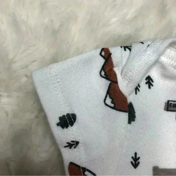 Gerber Onesie Diaper Shirt White Woodland Creatures  Size Neworn - Picture 4 of 16